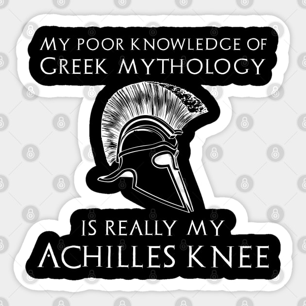 Funny Greek Mythology Achilles Knee Sticker by Styr Designs